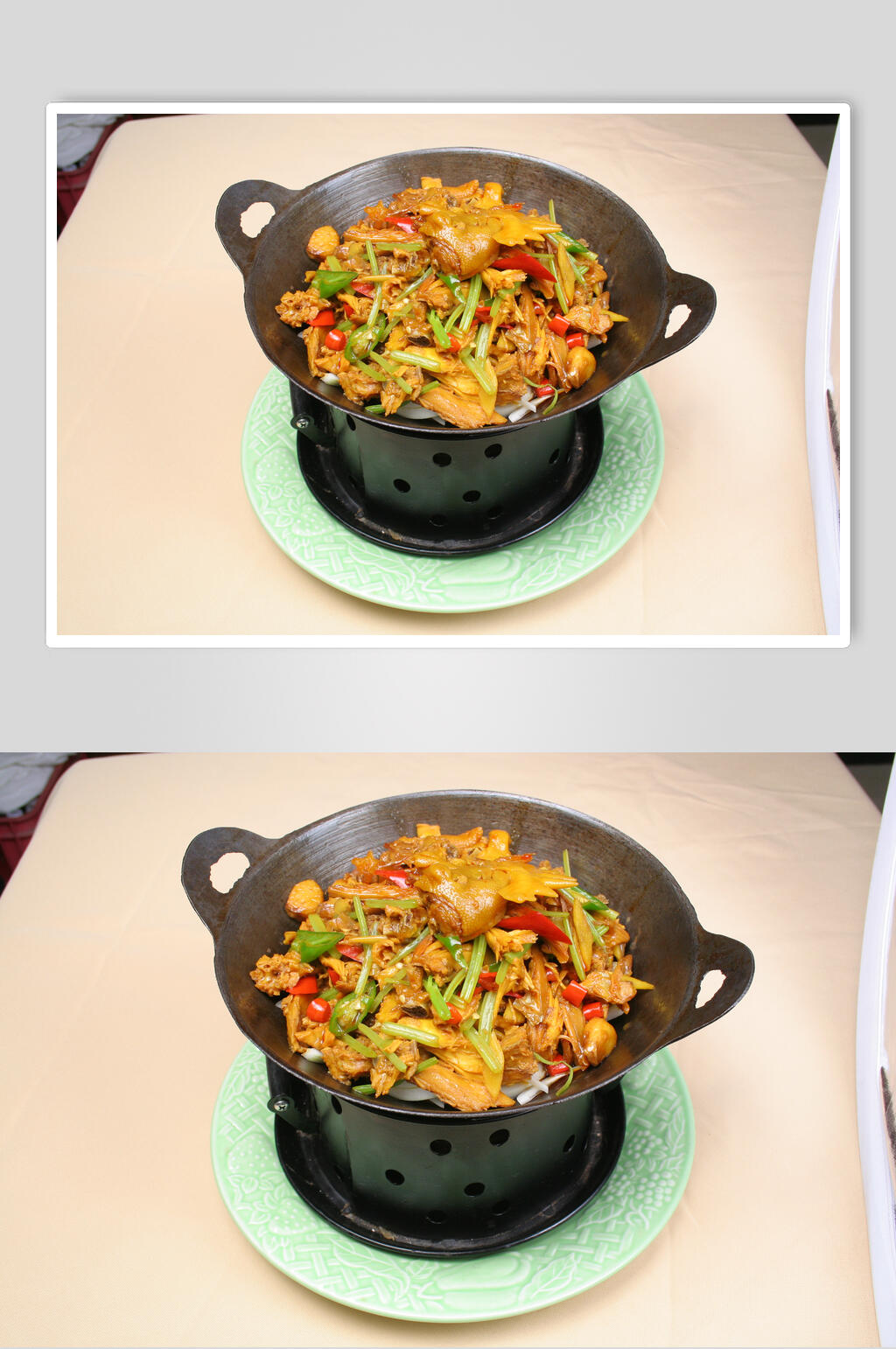 健康美味干锅手撕鸡食品高清图片素材