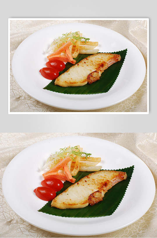 碳烤鳕鱼美食摄影图片