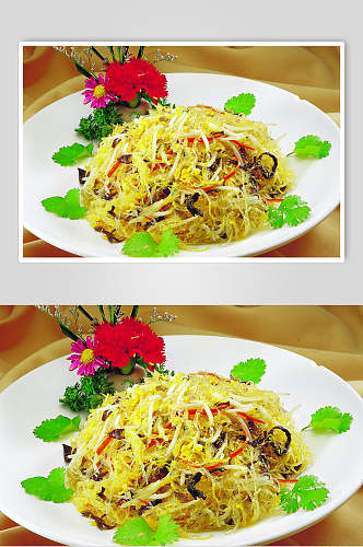 桂花素三丝美食食物图片
