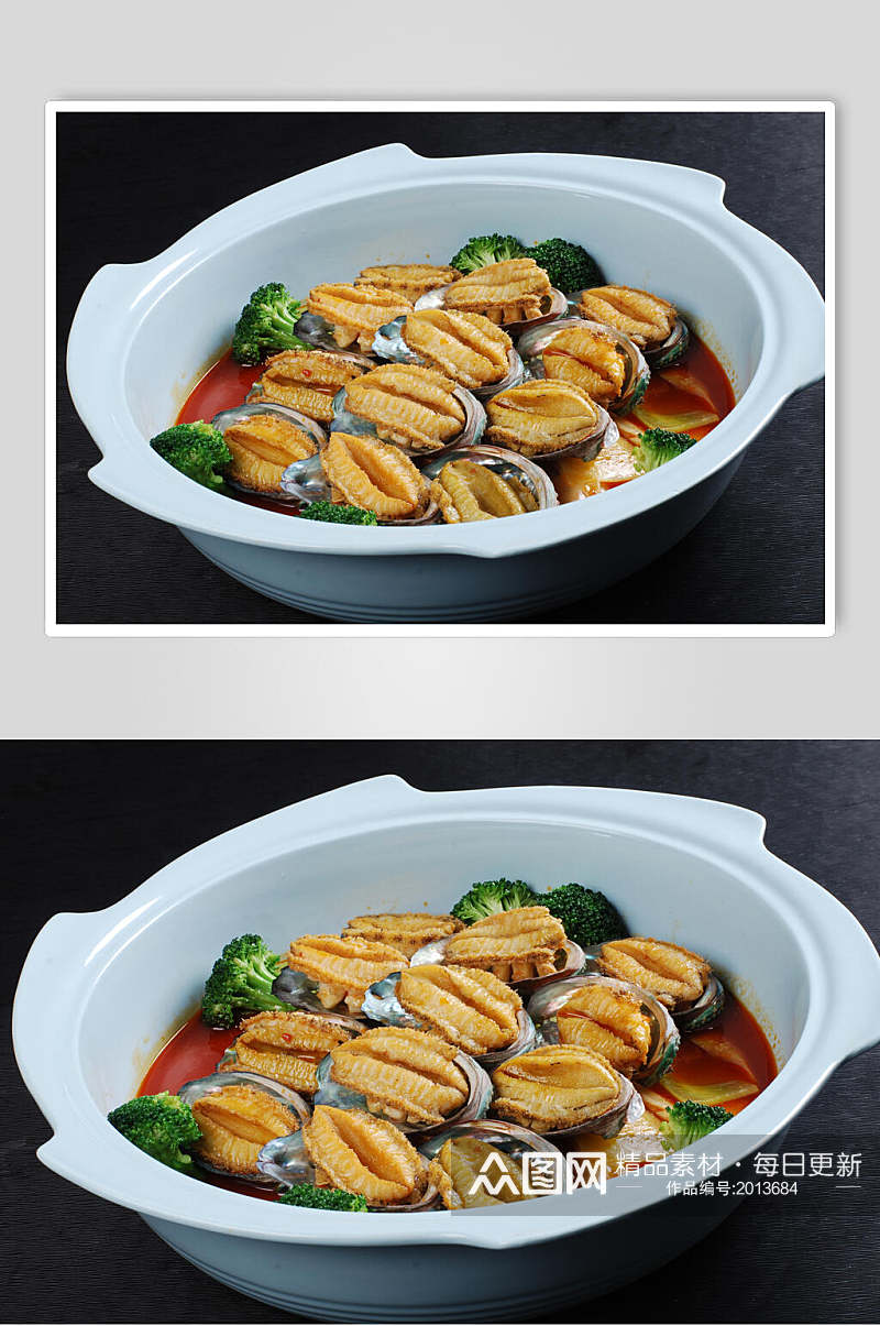 鲜鲍鱼锅美食摄影图片素材