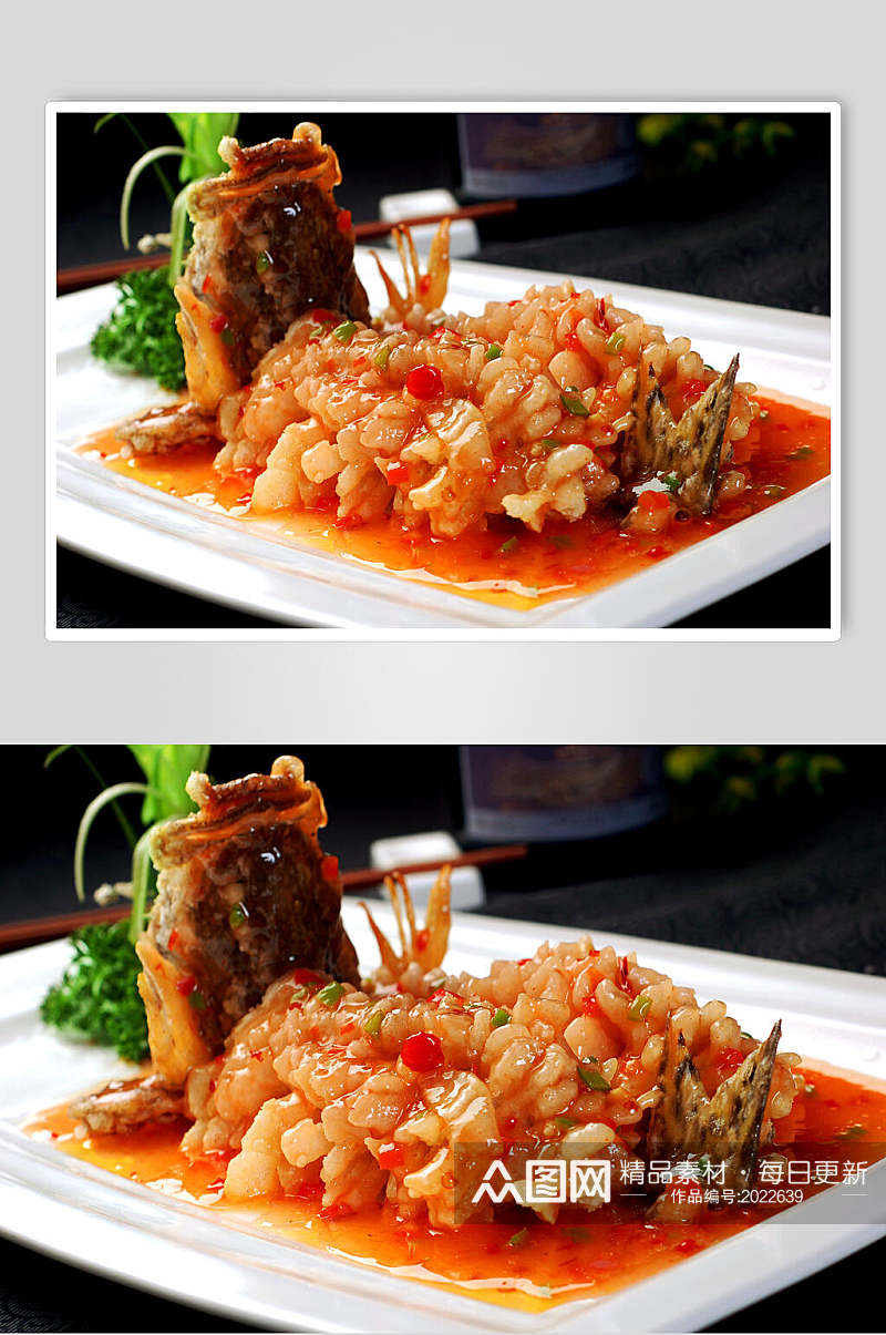 泰汁松鼠桂鱼美食摄影图片素材