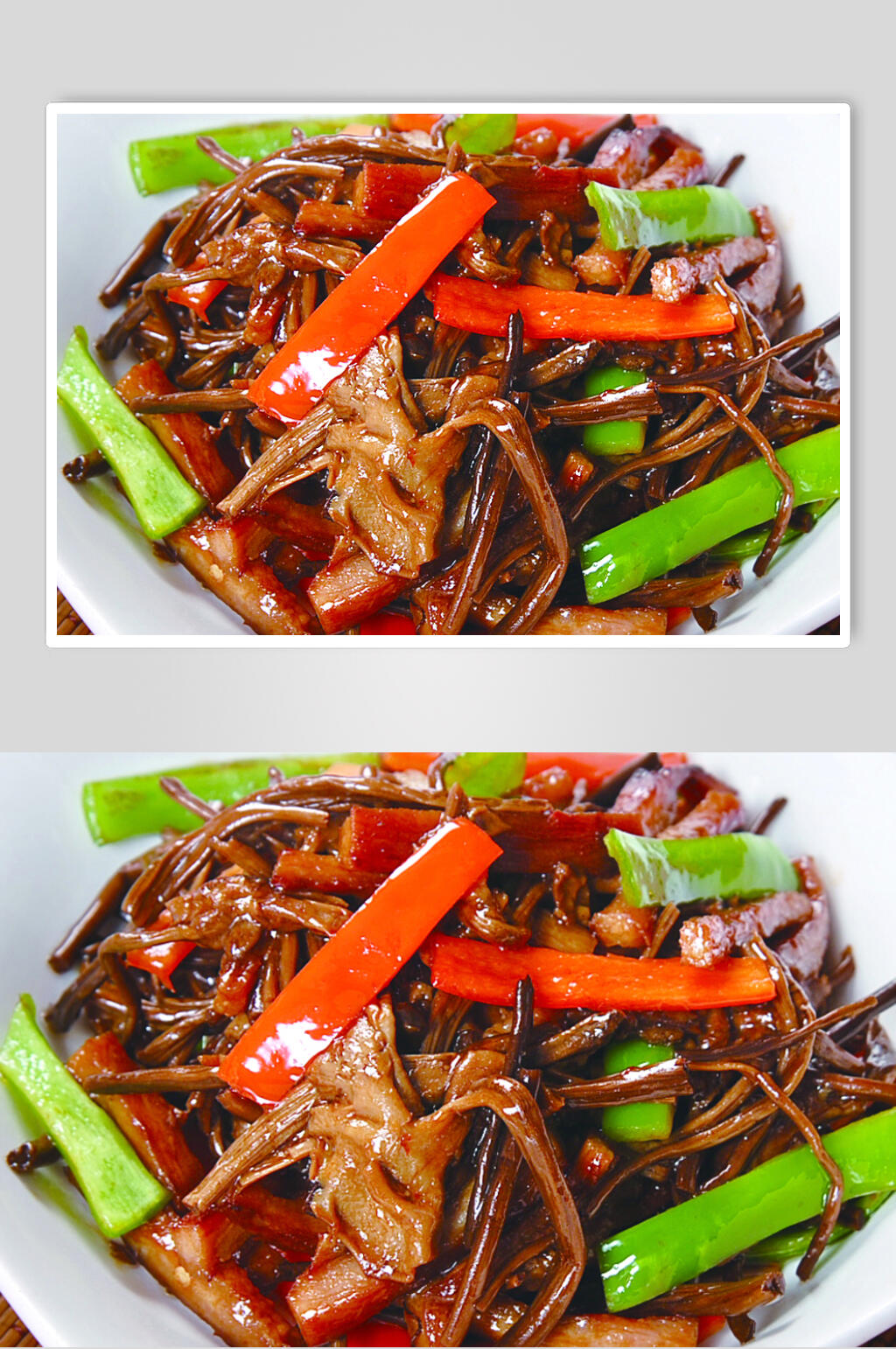 茶树菇炒猪颈肉美食高清图片素材