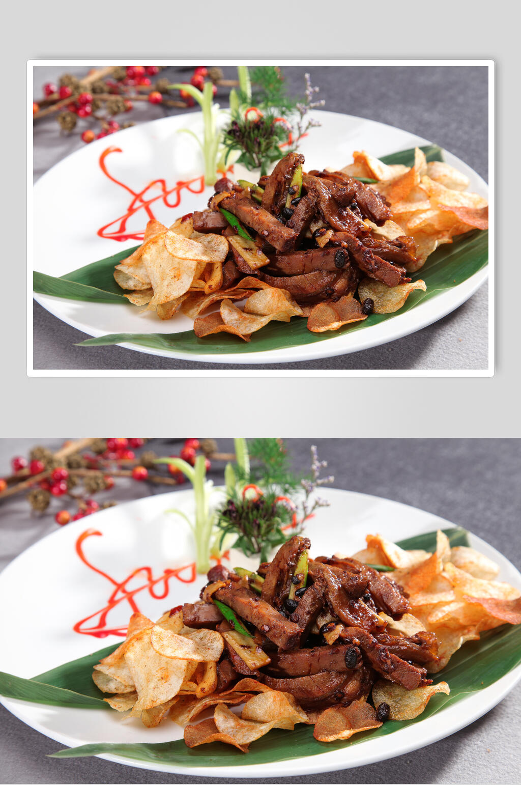 薯片牛肉美食摄影图片素材