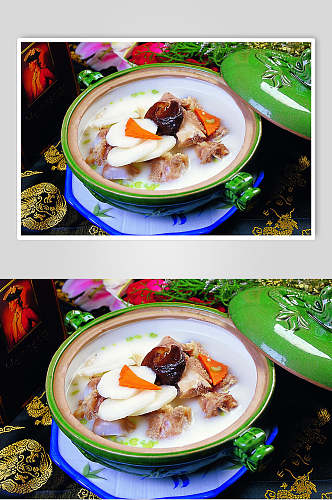 鲜淮山烧筒子骨美食食物摄影图片