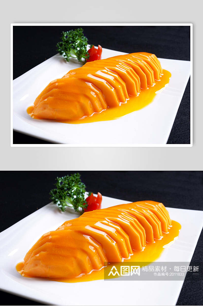 新鲜美味橙香木瓜食品摄影图片素材