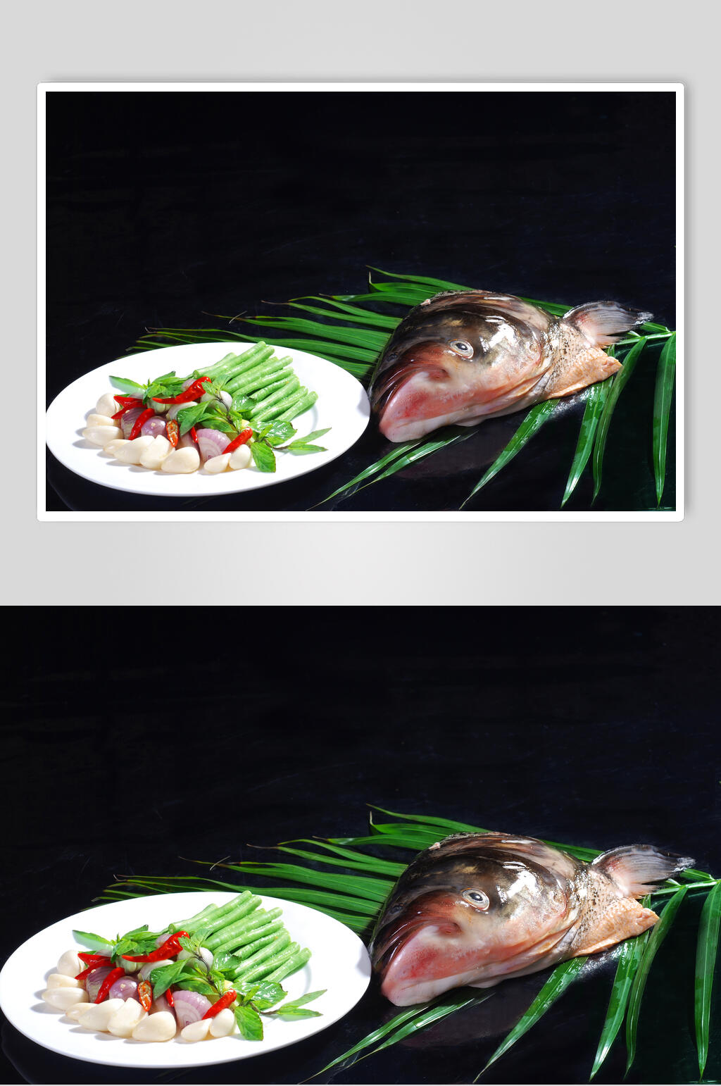 生啫大鱼头美食摄影图片素材