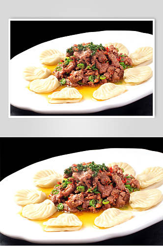 扇贝黄牛肉美食摄影图片