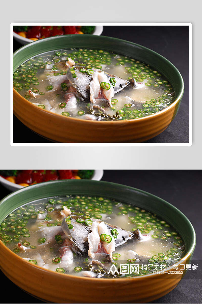 新鲜鲜椒鱼片美食摄影图片素材