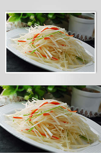 青椒土豆丝美食摄影图片