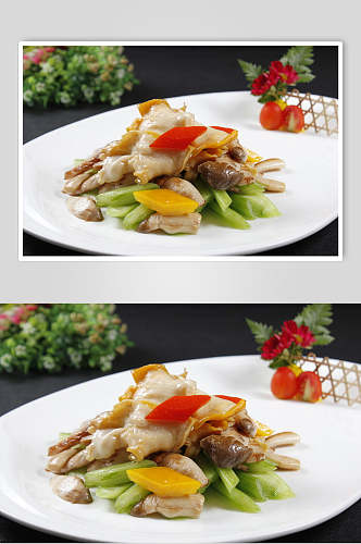 鸡枞炒螺片餐饮食物图片