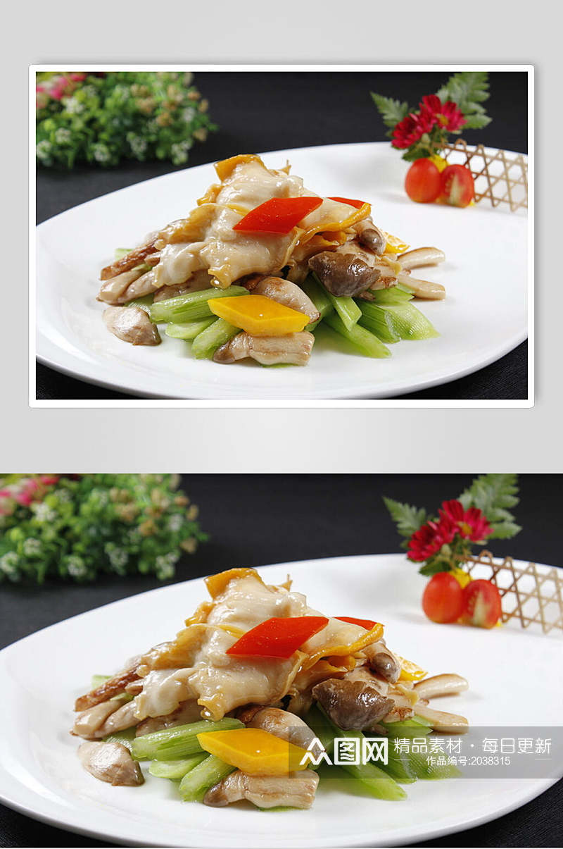 鸡枞炒螺片餐饮食物图片素材