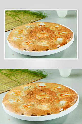 金网素锅贴食物图片