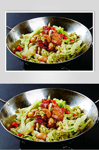 香辣美味干锅有机菜花美食食品图片