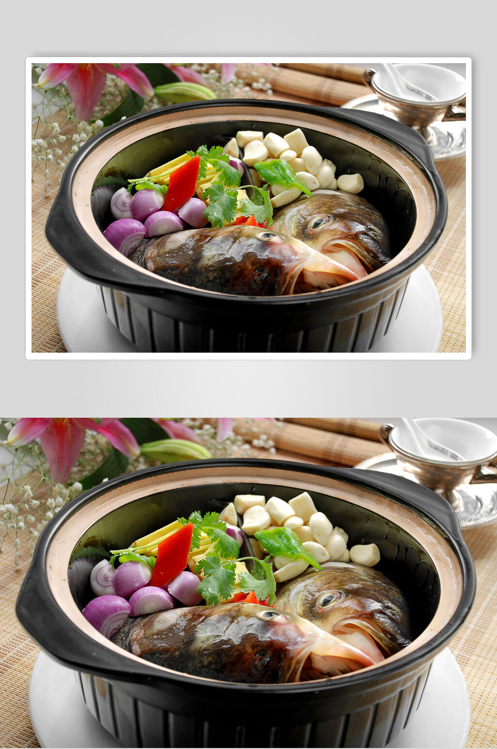 招牌鱼头煲美食摄影图片素材