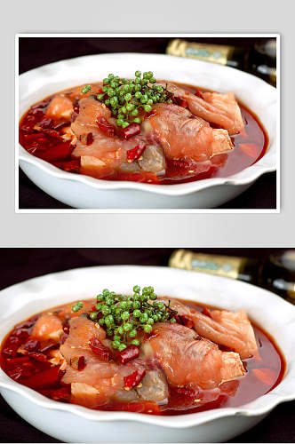 私房菜豆花鲢鱼美食摄影图片