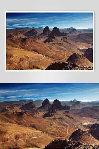 山峰山脉风景图片两联山峰和远山视觉摄影图