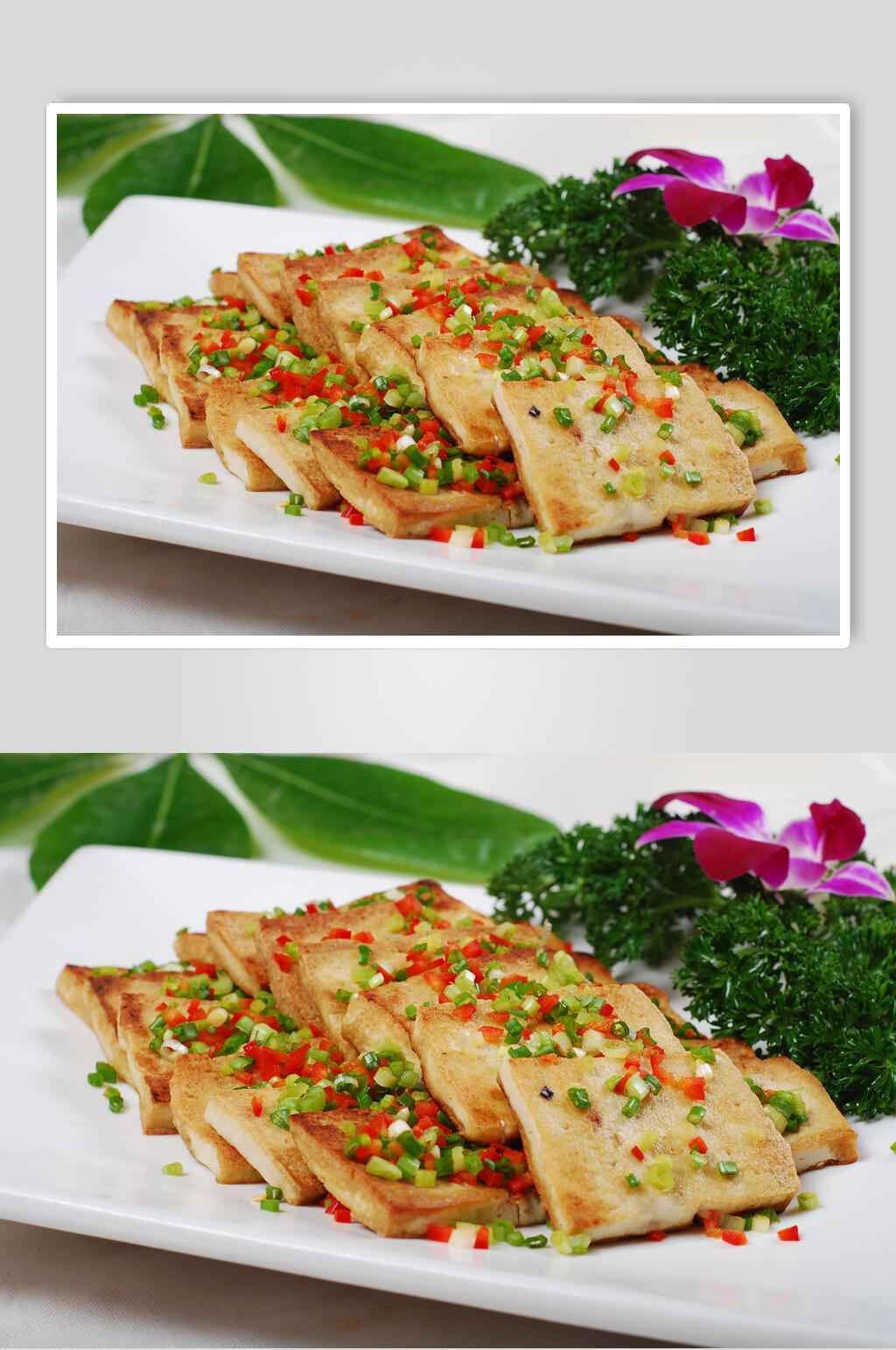 鄉(xiāng)村煎老豆腐美食圖片素材