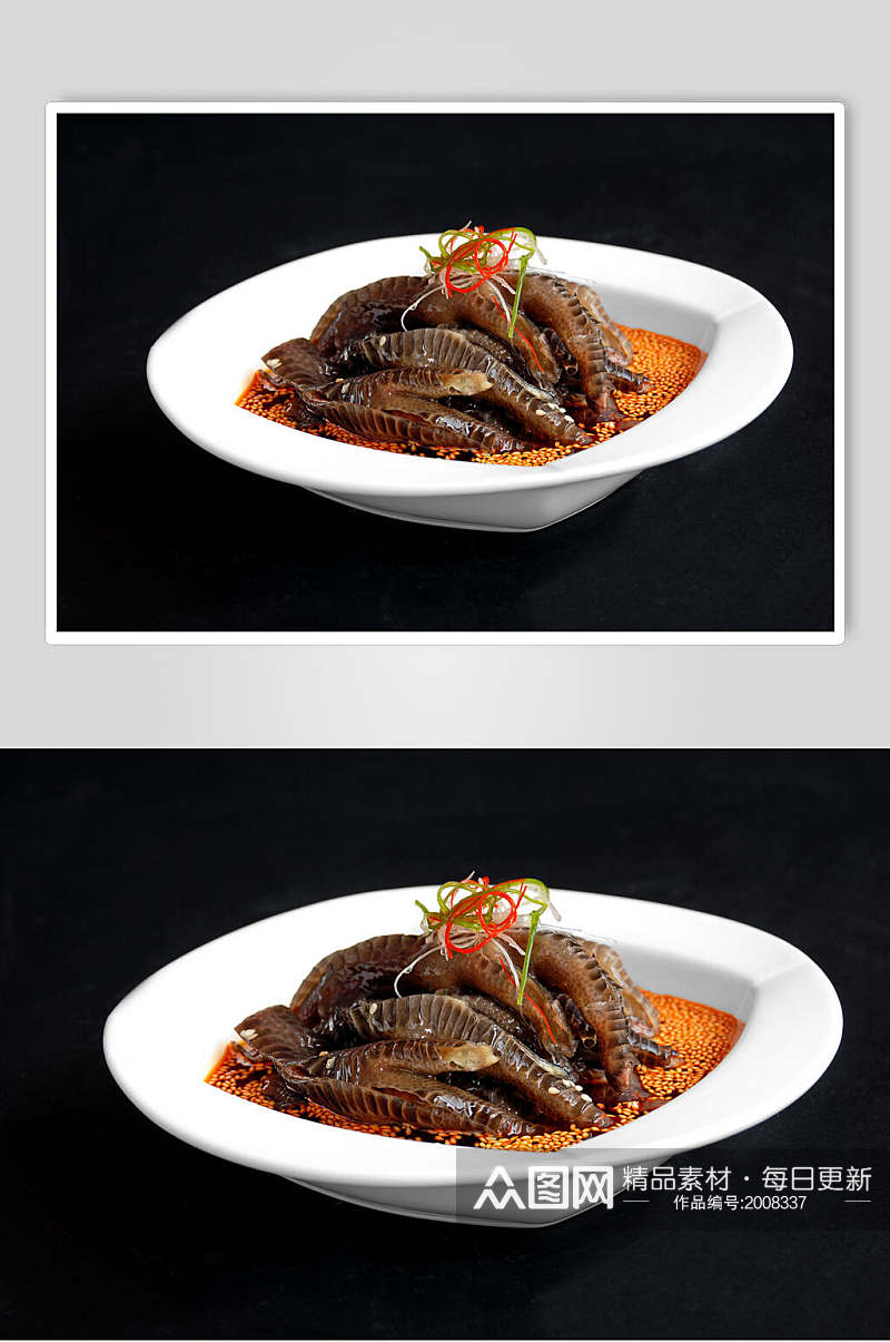 红油黑鸡脚食品高清图片素材