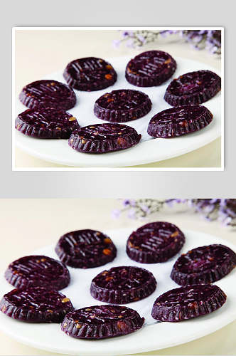 特色紫薯饼餐饮美食图片
