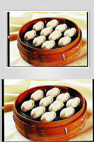 春虾蒸饺元美食摄影图片