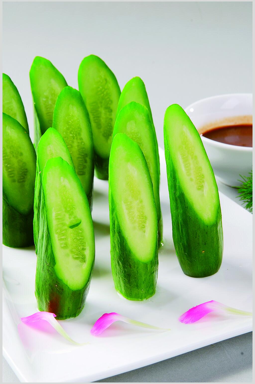 黄瓜蘸酱食物高清图片素材