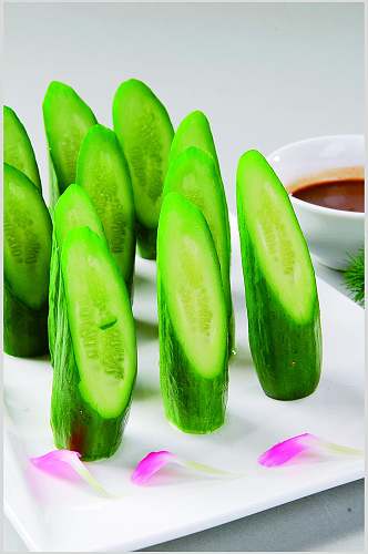 黄瓜蘸酱食物高清图片