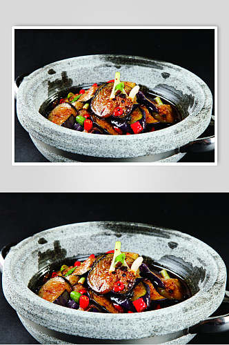 美味干锅茄子美食食品图片
