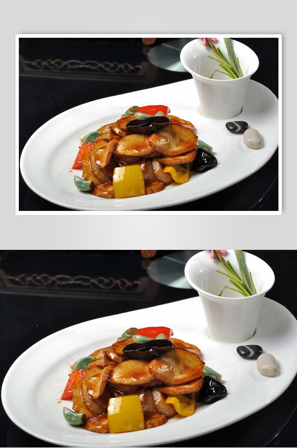 香浓腊八蒜杏鲍菇食物图片素材