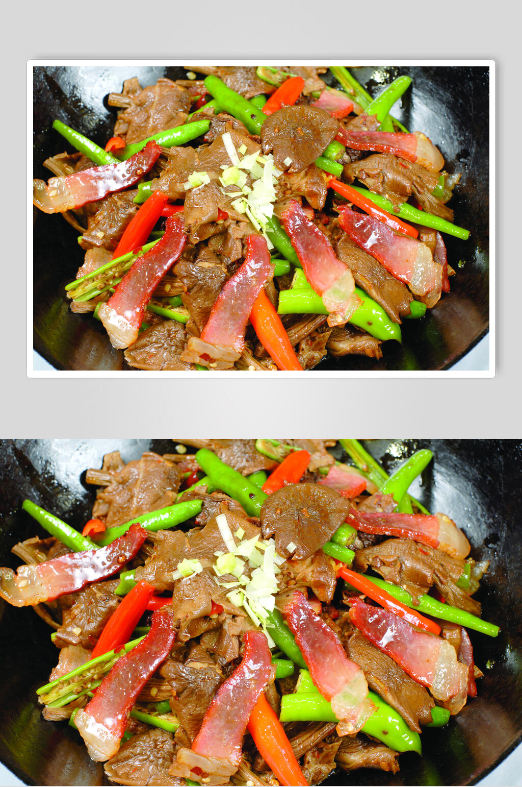 干锅腊肉茶树菇食品摄影图片素材