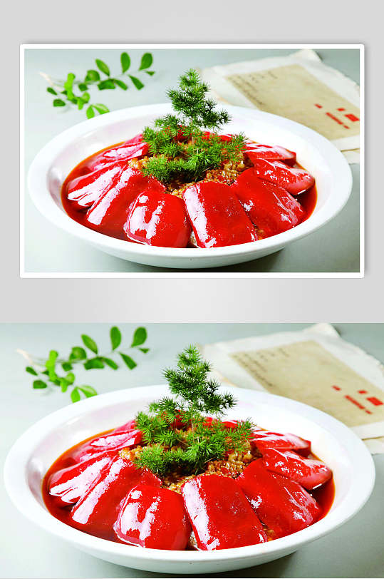 新鲜开门红鱼头美食高清图片