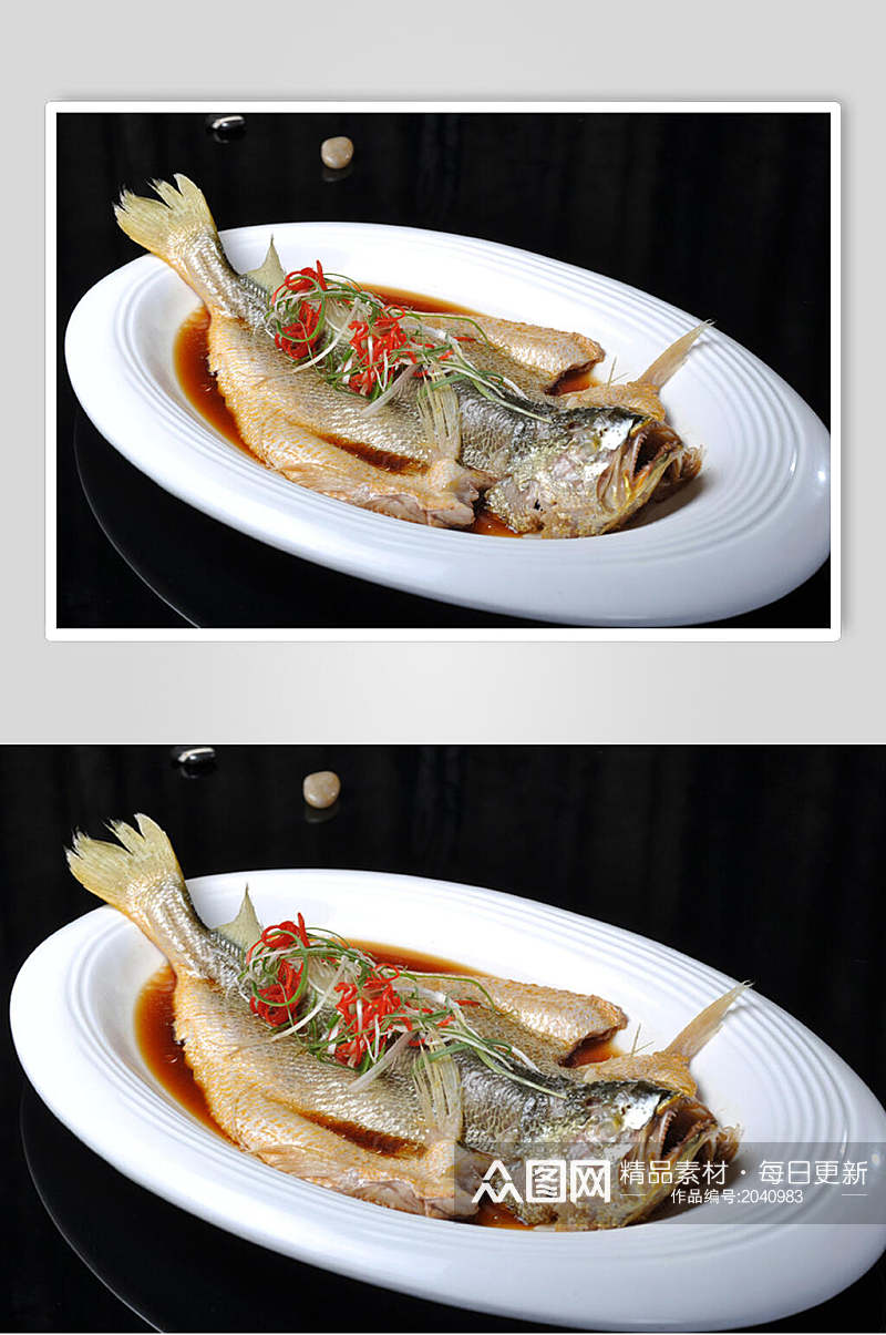 清蒸大黄鱼美食食物图片素材