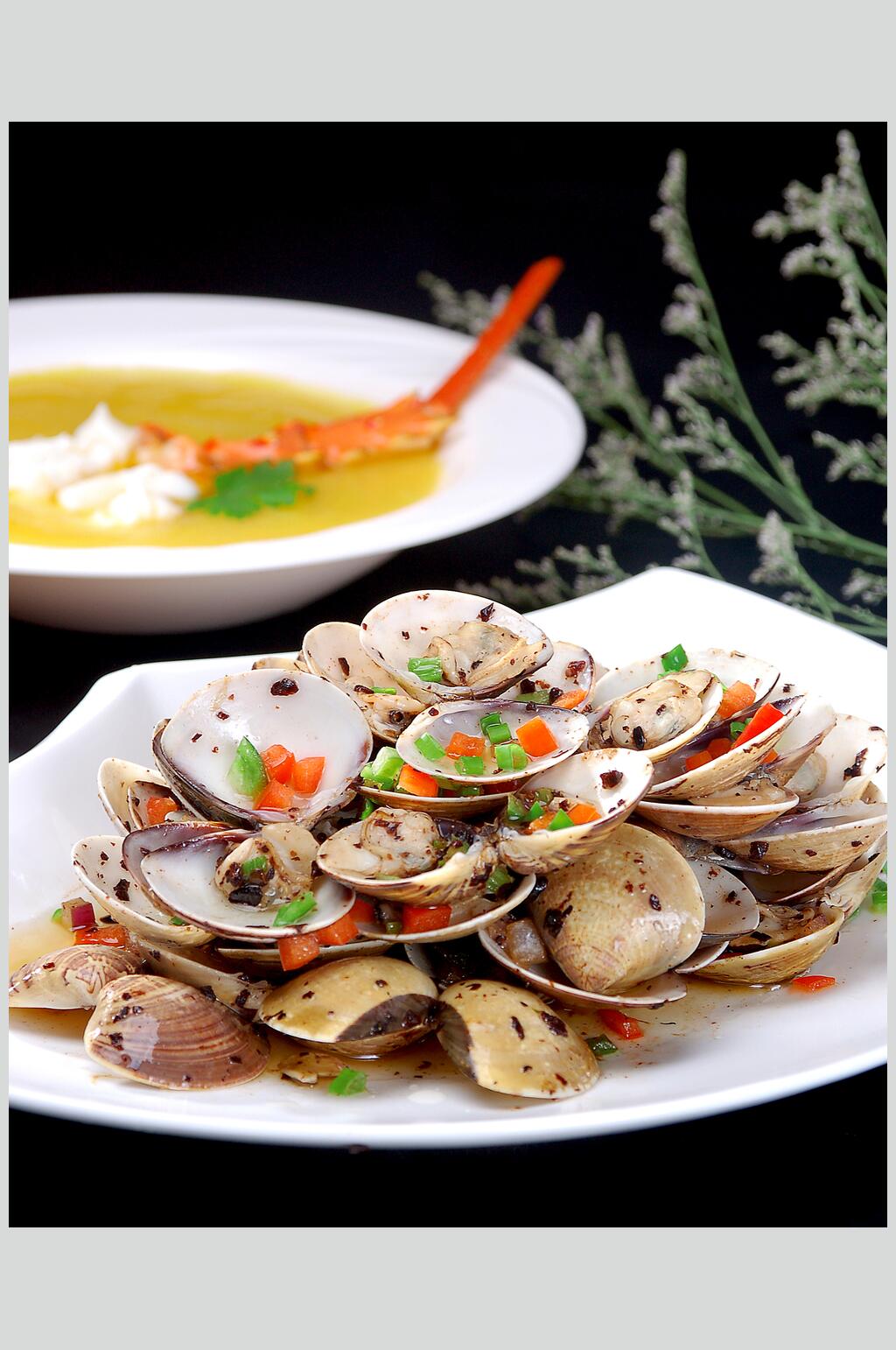 豉油焗文哈美食食物图片素材