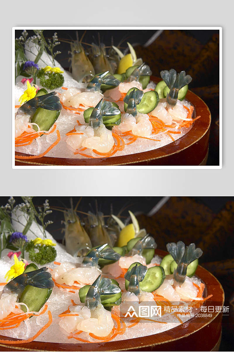 罗氏虾刺身美食食品图片素材