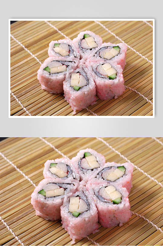 寿司类樱花寿司美食图片