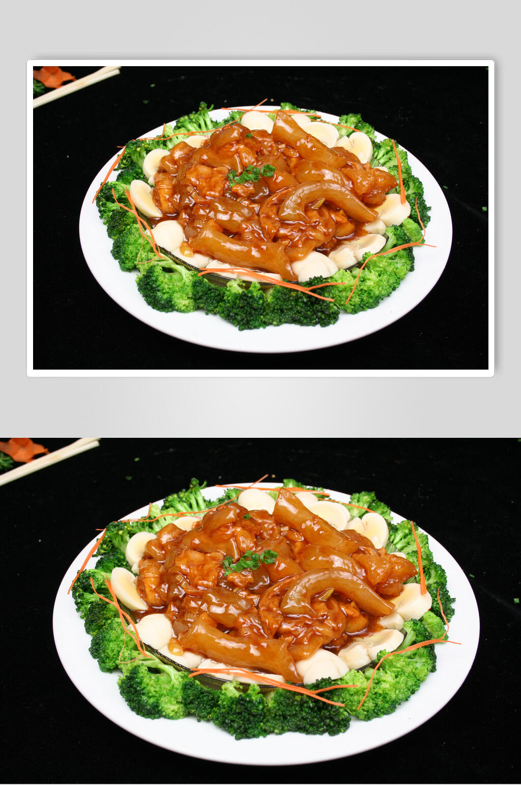 口菇烩蹄筋食品摄影图片素材