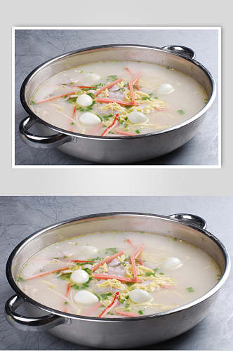 鲜汤生鱼饺美食摄影图片