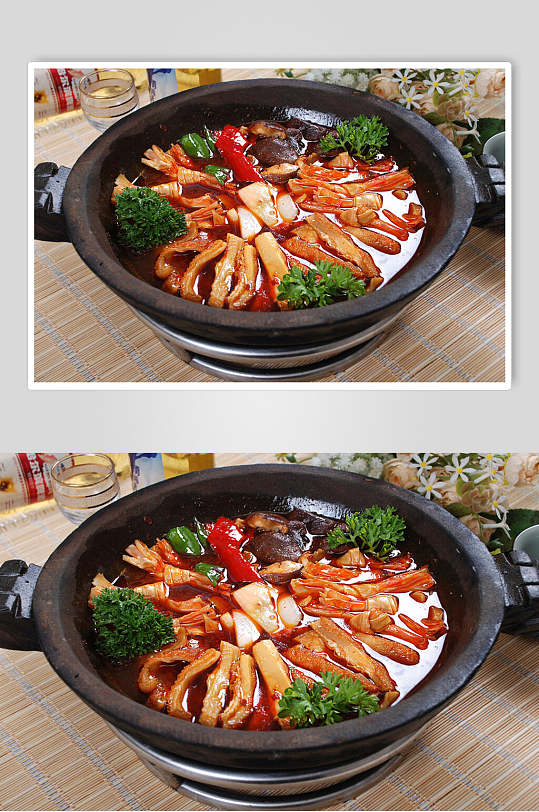 石锅牛肚美食摄影图片