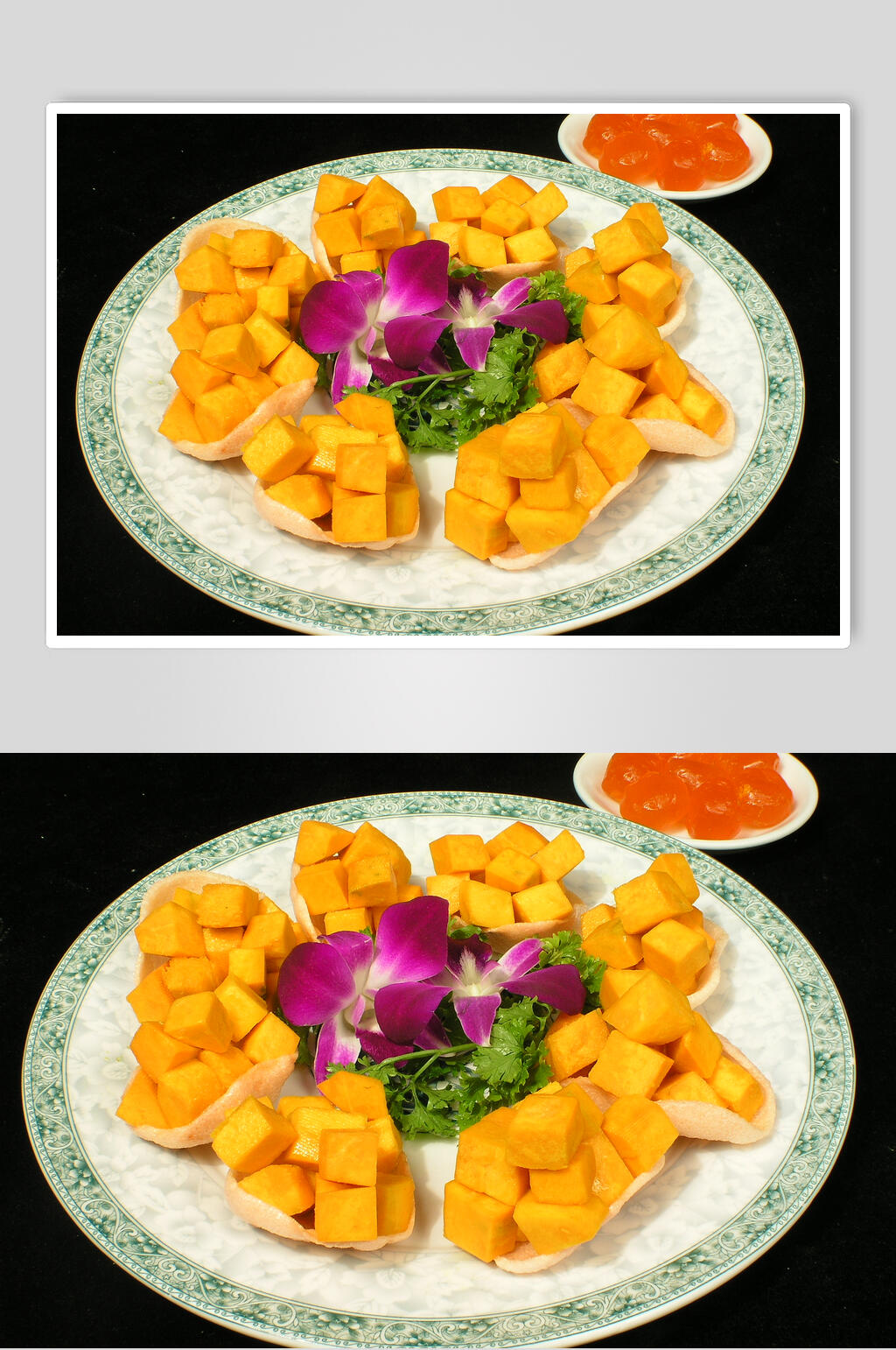 咸蛋黄炒南瓜食品摄影图片素材