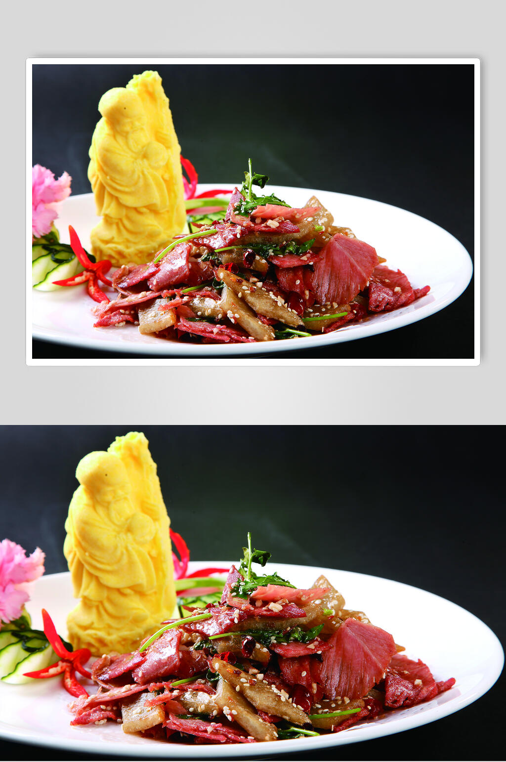 香煎驴肉炒灌肠美食图片素材