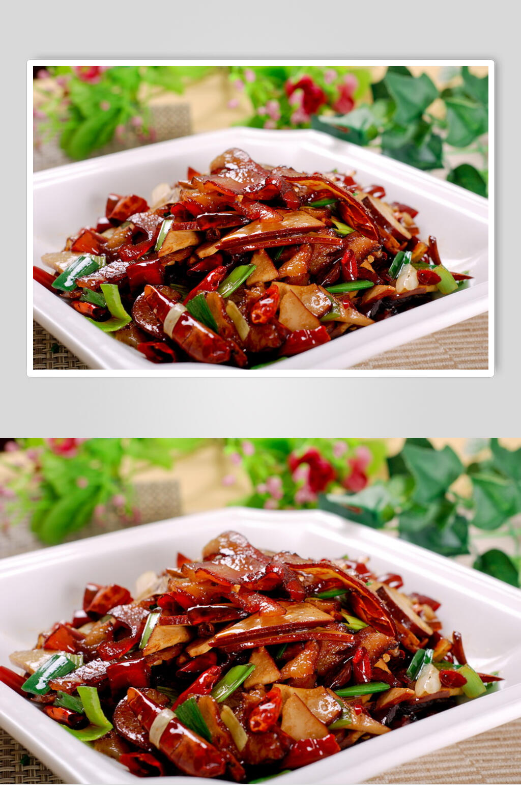 腊猪嘴炒扁担香干美食食品图片素材