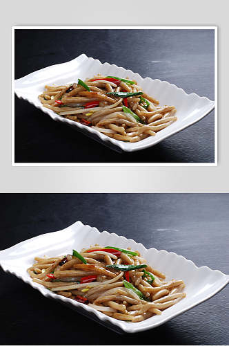 三丝炒莜面元份食物图片