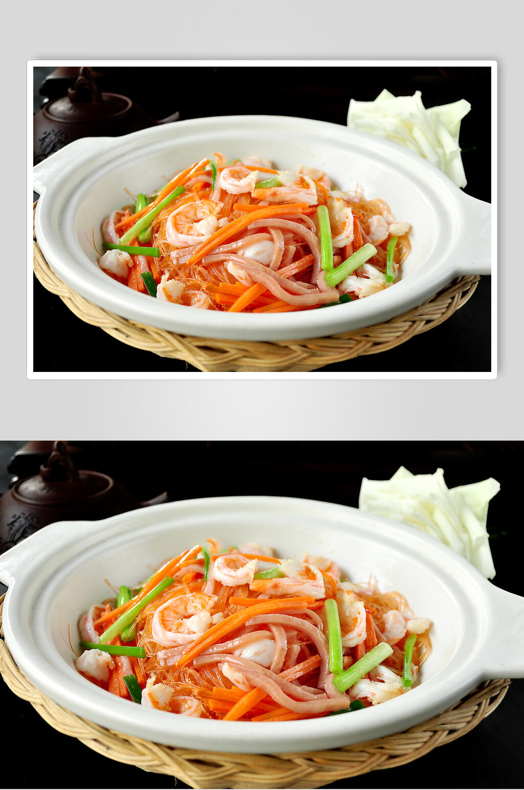 正宗美味热菜粉丝海味粉丝煲美食高清图片素材