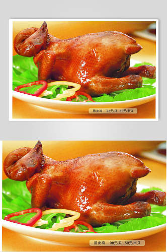 新鲜脆皮鸡食物食品图片