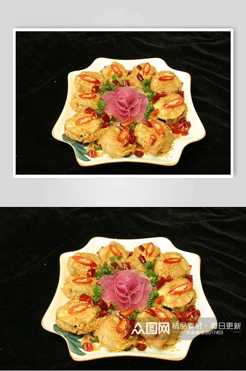 避风塘茄盒餐饮食品图片素材