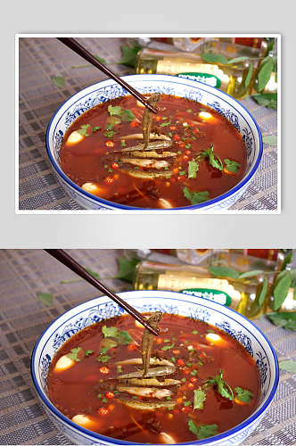 河鲜老盐菜红豆鱼食品摄影图片