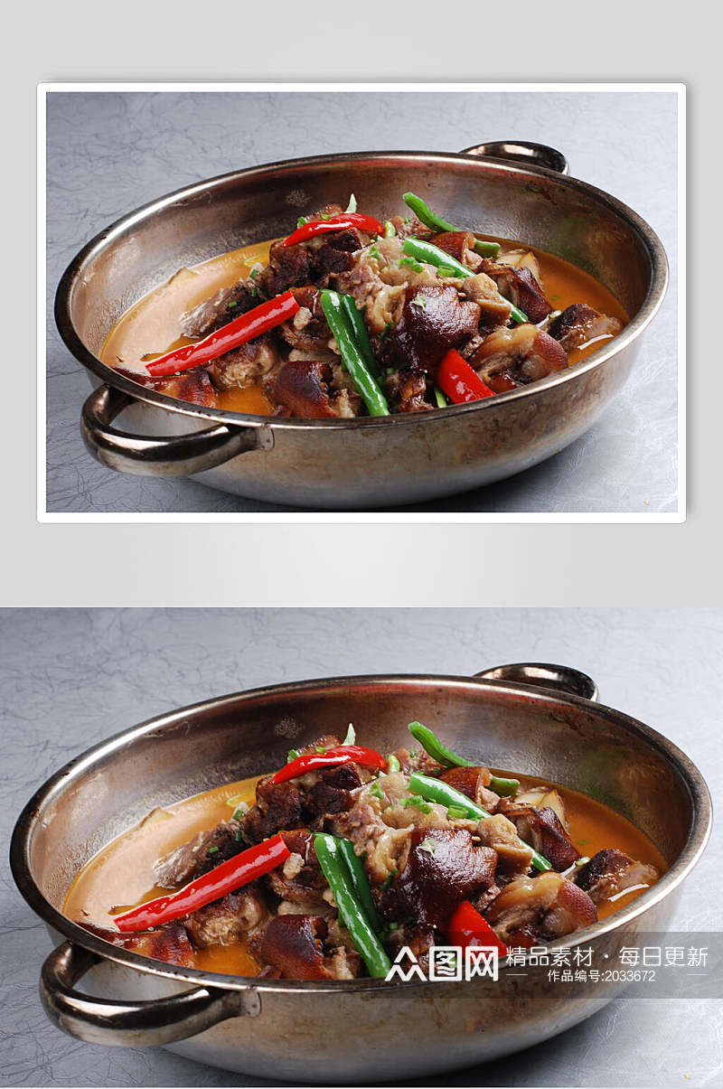 湘味腊猪脚炖腊香干美食高清图片素材