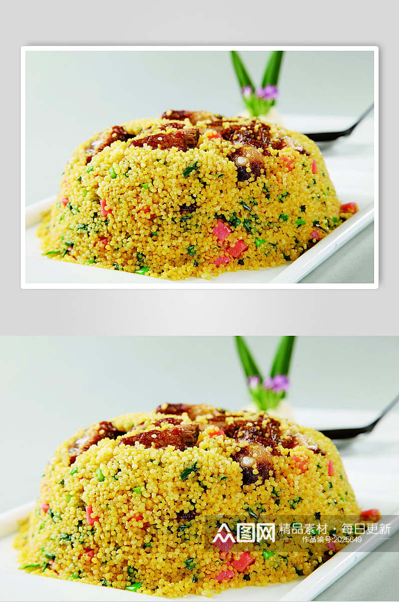 小米焖排骨美食图片素材