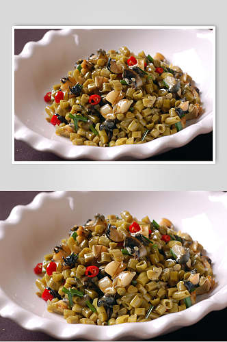 湘菜酸豆角螺丝肉美食食品图片
