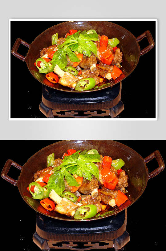 干锅牛排食品摄影图片