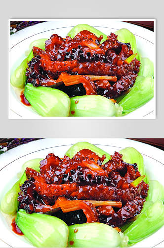 京葱烧刺身美食食物图片